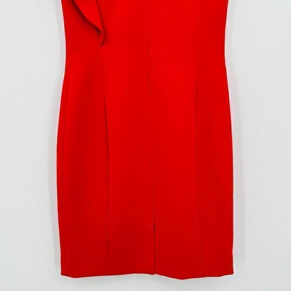 Rickie Freeman Teri Jon Size 2 Red V Neck Cocktail Sheath Dress Mini Occasion - Picture 8 of 9